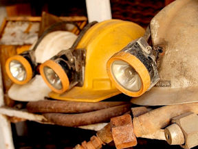 Hard hats with head lamps
