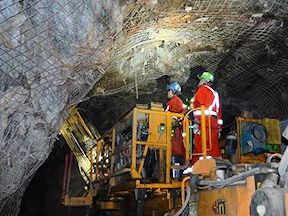 Miners working inside a mine