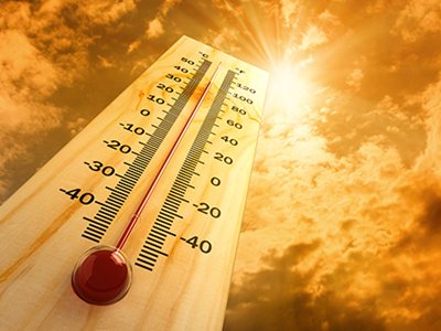 Extreme heat causing harm to workers' health.